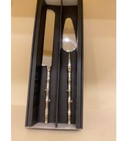 Servis Pasta Seti 2'li Bambu Model Gümüş