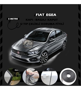 Fiat Egea Oto Araç Kapı Koruma Fitili 5metre Parlak Siyah Renk