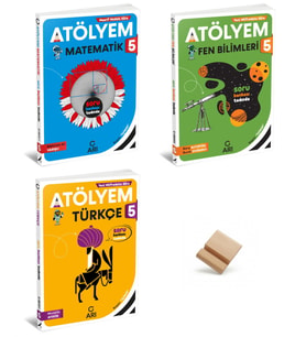 Arı 5. Sınıf Maarif Matematik Fen Bilimleri ve Türkçe Atölyem 3lü Set + Telefon Standı