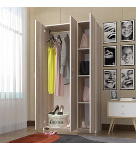 Kenzlife gardırop 3 kapılı ballıbaba 180*120*52 crd XLARGE kapaklı gardolap dolap