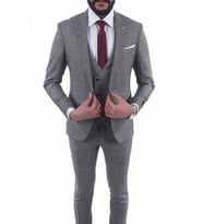 Jan Carlucci Slimfit Yelekli Drop 6 Takım-GRİ
