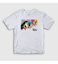 Presmono Unisex Çocuk Beyaz Retro The Beatles T-Shirt 115069tt
