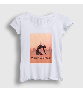 Presmono Kadın Beyaz Free Will Westworld T-Shirt 223241tt