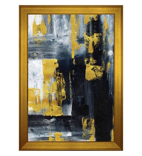 Soyut Şekiller Motifli Kanvas Tablo 80 x 110 cm Gold Çerçeve