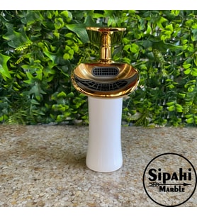 Sipahi Marble Altın Beyaz Kısa Şelale Batarya