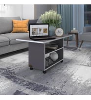 Kenzlife orta salon sehpası atina gri 075*090*50 tekerlekli yemek masası (Karışık)