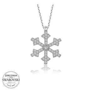 Swarovski Taşlı Gümüş Kartanesi Bayan Kolye