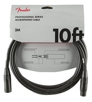 Fender 0990820022 Professional Mikrofon Kablosu (3m - Siyah) XLR Bağlantı Düşük Gürültü ve Stüdyo Kalitesinde Ses İletimi