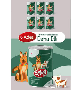 Enjoy Dana Etli Köpek Konservesi Sos İçinde Et Parçacıklı 400 Gr x6