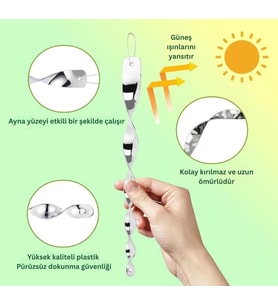 Rüzgâr Bükümlü Yansıtıcı Kuş Uzaklaştırıcı Çubuklar 40 CM