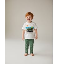 Erkek Bebek Araba Baskılı Tasarım T-shirt (Çok Renkli)