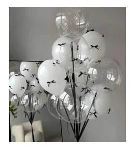 FİYONK ORGANZE BALON SÜSÜ BALON YAPIŞKANI SET SİYAH PK:100-