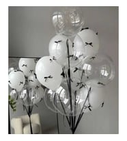 FİYONK ORGANZE BALON SÜSÜ BALON YAPIŞKANI SET SİYAH PK:100-