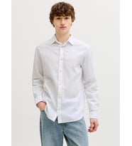 JJESUMMER LINEN BLEND SHIRT L/S SN White