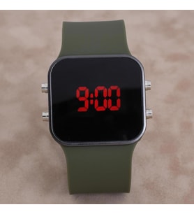 SaaTTino Watch Siyah Kasa Haki Yeşil Kordon Dijital Ekran Unisex Kol Saat ST-303