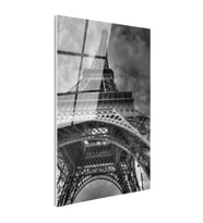 Tamperli Gerçek Cam Tablo Paris Eyfel Kulesi Taban Mimarisi Şehir Mimari Tablo Duvar Dekoru