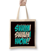 Funny Swim Swam Won Swimmer Swimming Pool Instructor Coach Bez Çanta Uzun Saplı