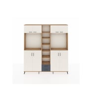 Arges Dolap 14 Raflı 2 Çekmeceli 2 Askılı 220x30x243 Çam-Aytaşı/Antrasit