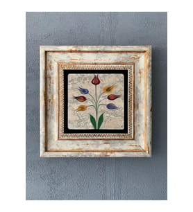 Çerçeveli Taş Duvar Dekoru 20 X 20 Cm Ebru