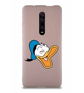 Xiaomi Mi 9T Soft Premier Kapak Donald Duck-E Tasarımlı Silikon Kılıf - Pudra (Şeffaf)