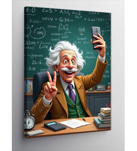 Kanvas Tablo Albert Einstein Çizgi Karakter
