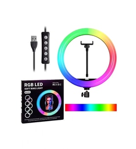 RGB LED Soft Ring Light MJ30 Tripod ve Telefon Tutucu Set