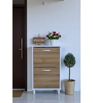 Eliusta Kalvo 52 cm Genişlikte Meşe Renk Ayakkabılık 52x86x26 cm Ayaklı Ayakkabılık