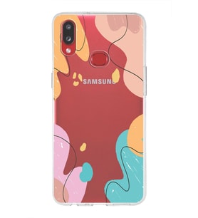 Samsung Galaxy A10s Uyumlu Kapak Karışık Renkler Tasarımlı Şeffaf Silikon Kılıf