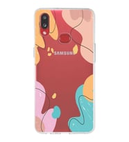 Samsung Galaxy A10s Uyumlu Kapak Karışık Renkler Tasarımlı Şeffaf Silikon Kılıf