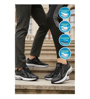 Walkway 1505 Ruth Hafızalı Taban Hafif Esnek Siyah Beyaz Unisex Spor Ayakkabı