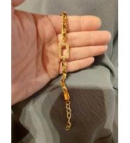 Gram külçe uyumlu arpa  zincir 22ayar altın kaplama bileklik (Sarı Altın)