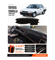 TOYOTA COROLLA FINDIK KASA (1988-1991) Uyumlu Torpido Örtüsü Torpido Kılıfı - Siyah Kahverengi