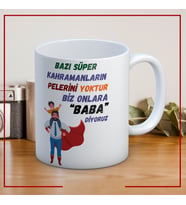 Bazı Kahramanların Pelerini Yoktur Baskılı Babalar Günü Kupa Bardak Kahve Kupa Bardak-1