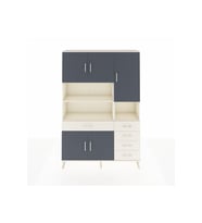 Arges Dolap 9 Raflı 5 Çekmeceli 5 Kapaklı 132x30x195 Aytaşı-Antrasit/Aytaşı