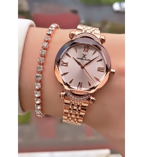 Daniel Klein Marka Rose Gold Renk 2 Yıl Garantili Su Geçirmez Çelik Kordon Kadın Kol Saati - Bileklik Hediyeli