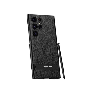 Galaxy S24 Ultra Kılıf Zore Kamera Korumalı Leather Dikey Standlı Ays Kapak