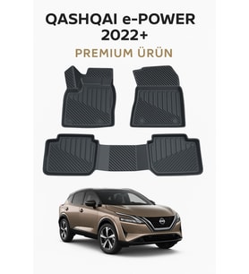 Nissan Qashqai E-Power 2022+ Uyumlu 3D Havuzlu Oto Paspas Premium