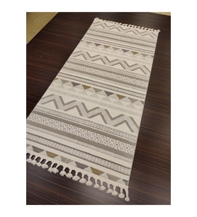 HALIMARKA HALIMARKA K-SMR SM006A BEYAZ GRİ İSKANDİNAV HALI YOLLUK 97X200 CM