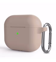 Microsonic Apple AirPods 3 Askılı Mat Silikon Kılıf Kum Pembesi