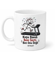 Koşu Bandı Temalı Komik Baskılı Kupa Bardak Spor Hediye Fitness Mug