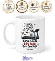 Koşu Bandı Temalı Komik Baskılı Kupa Bardak Spor Hediye Fitness Mug