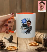 Kişiye Özel Karikatürlü Erkek Yazılım Mühendisi Kupa Bardak Mühendisler Günü Hediyesi