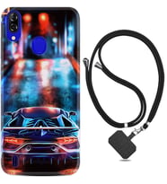 Reeder P13 Blue Plus Kılıf Desenli İpli Askılı Neon Cars 1724