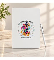 Müzik Öğretmenine İsme Özel Defter ve Kalem Seti