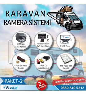 Karavan Kamera Seti Kayıtlı Harddiskli 1 Tb Dahil 4 Kameralı Ekranlı Tak Kullan Set
