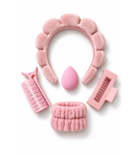 Abadok Dest Bubble Yumuşak Cilt Bakımı Spa Yüz Yıkama Makyaj Kadife Işıltılı Taç Bileklik Mandal Toka Kahkül Bigudi Beauty Blender Makyaj Süngeri