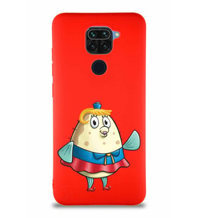 Xiaomi Redmi Note 9 Soft Premier Kapak Bayan Puff Tasarımlı Silikon Kılıf - Kırmızı (Şeffaf)