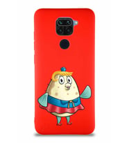 Xiaomi Redmi Note 9 Soft Premier Kapak Bayan Puff Tasarımlı Silikon Kılıf - Kırmızı (Şeffaf)