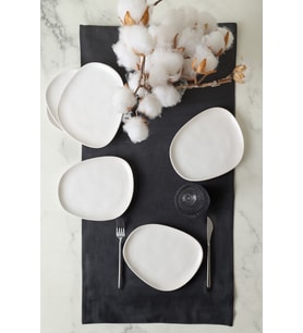 Keramika Mat Beyaz Tetra Pasta Tabağı 23 Cm 6 Adet