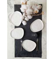 Keramika Mat Beyaz Tetra Pasta Tabağı 23 Cm 6 Adet